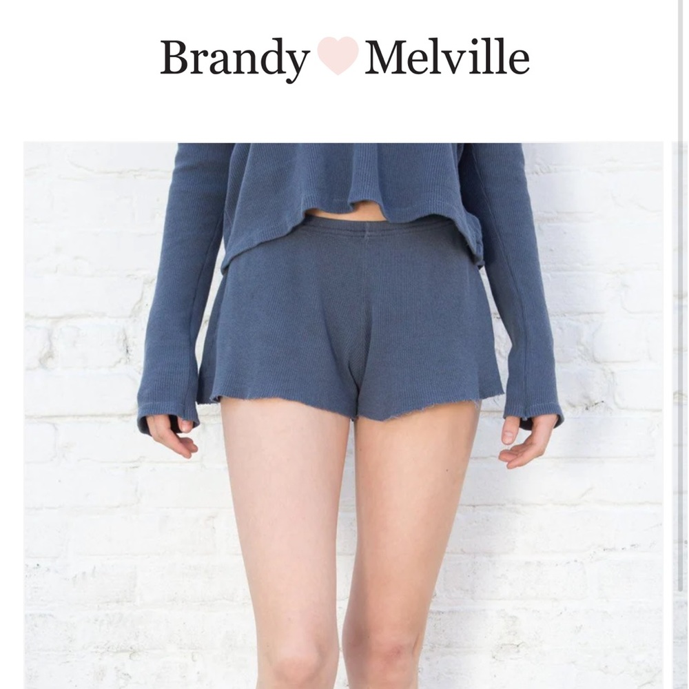 Brandy Melville navy blue waffle shorts